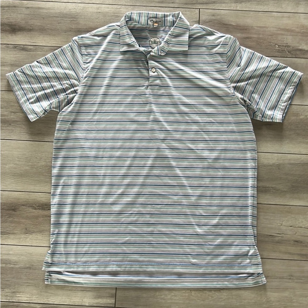 Peter Millar summer comfort size XL pastel striped polo shirt